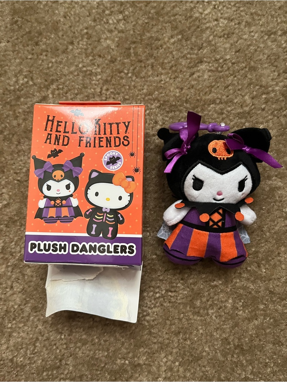 Viral Hello Kitty and Friends Kuromi Halloween Plush Dangler - Black & Orange